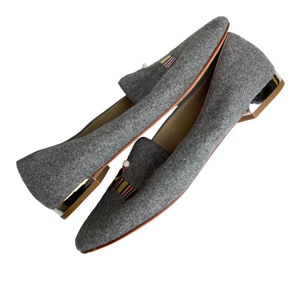 Talbots Flats Women's Dog Shoes Dachshund Ryan Loafer Grey Winter Wool Style 8M - Picture 7 of 11